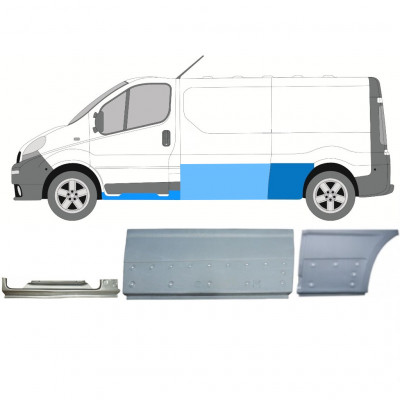 RENAULT TRAFIC OPEL VIVARO 2001-2014 BASE RUOTE LUNGA PANNELLO DI RIPARAZIONE / SET / SINISTRA