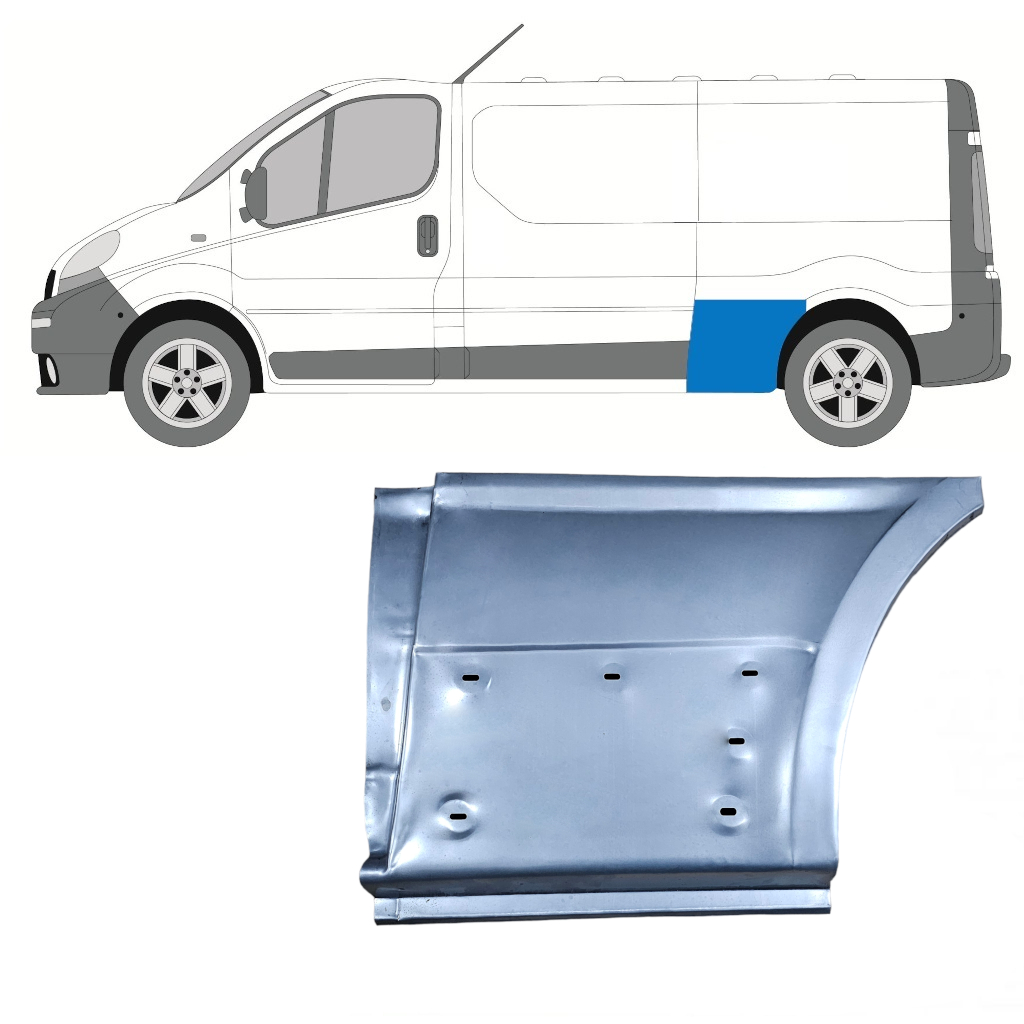 Pannello di riparazione parafango posteriore per Renault Trafic 2001-2014 / LWB / Sinistra 8222