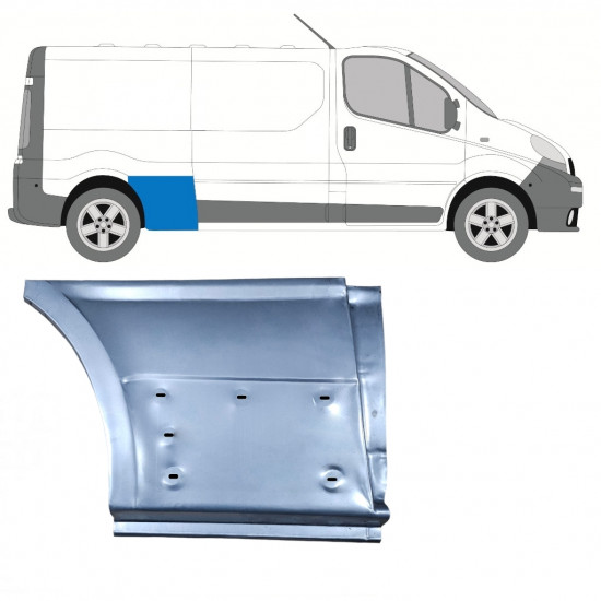 RENAULT TRAFIC 2001-2014 BASE RUOTE LUNGA PANNELLO DI RIPARAZIONE DELL\'ALA POSTERIORE / DESTRA