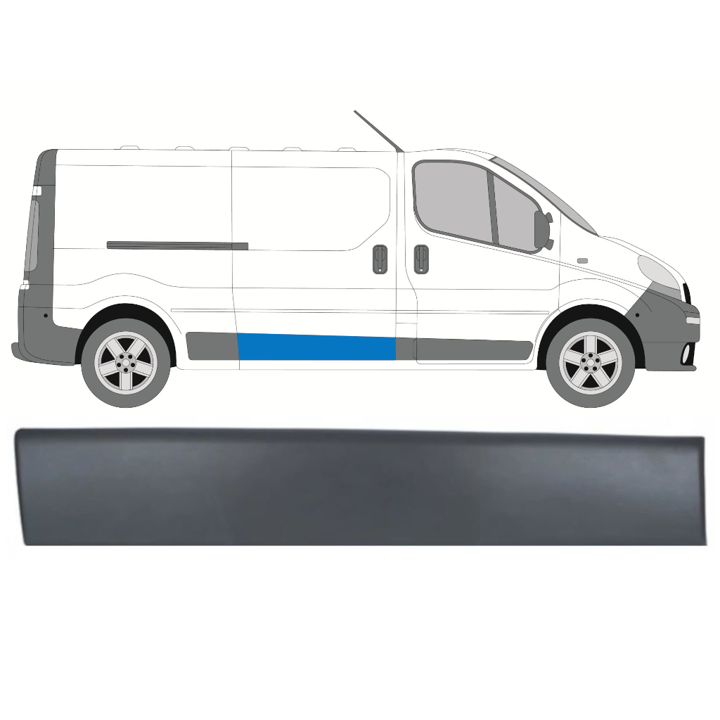 Modanatura Porta Scorrevole Per Renault Trafic 2001-2014 / Destra 8203