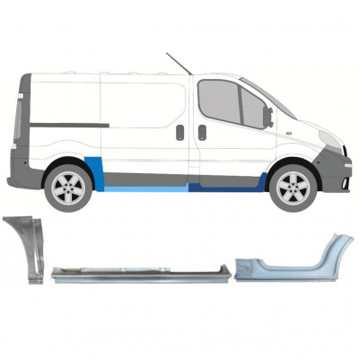 RENAULT TRAFIC OPEL VIVARO 2001-2014 PASSO CORTO PANNELLO DI RIPARAZIONE / SET / DESTRA