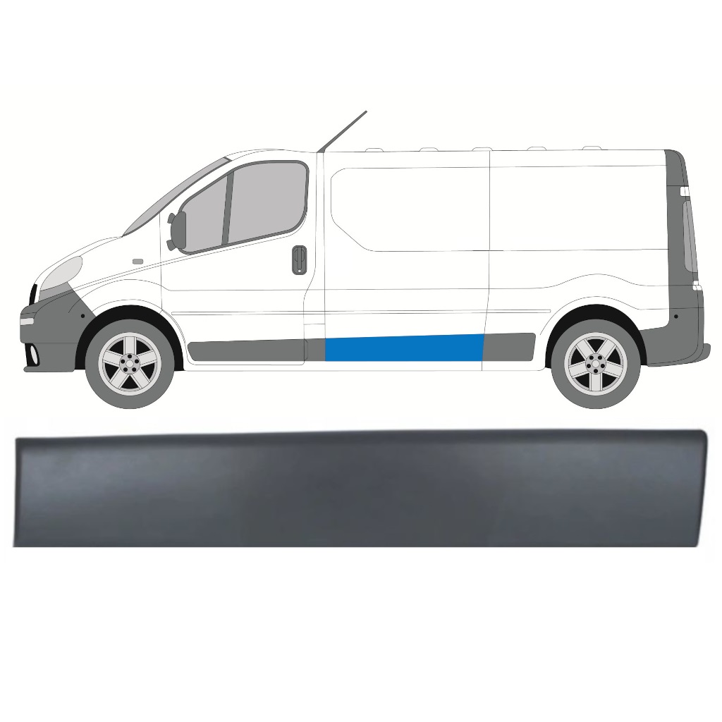 Modanatura laterale per Renault Trafic 2001-2014 / Sinistra 8204