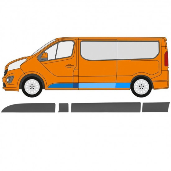 Modanatura laterale per Renault Trafic 2014- / LWB / Sinistra / Set 11255