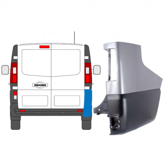 RENAULT TRAFIC 2014- ANGOLO DEL PARAURTI POSTERIORE PRIMIZZATO / DESTRA