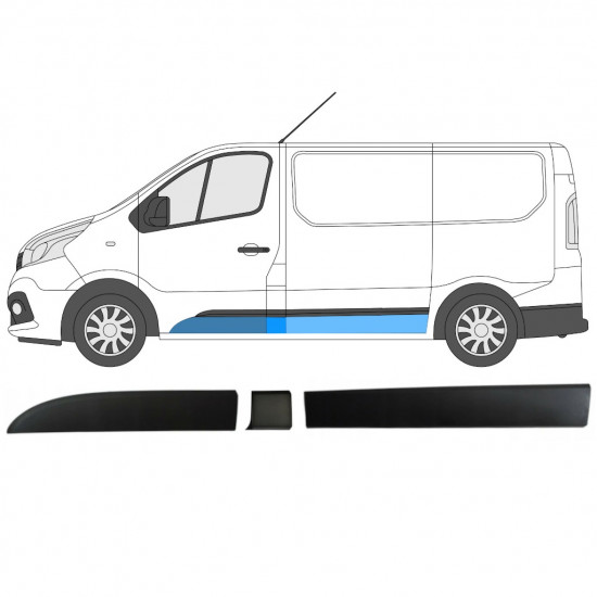 Set di modanature laterali per Renault Trafic Opel Vivaro Talento 2014- / SWB / Sinistra /  8568