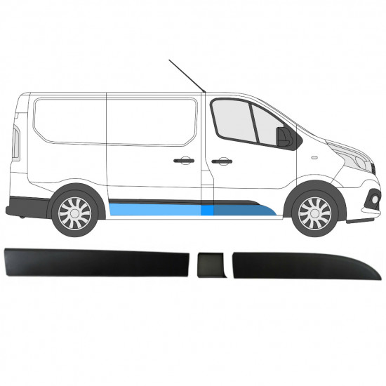 Set di modanature laterali per Renault Trafic Opel Vivaro Talento 2014- / SWB / Destra /  8567