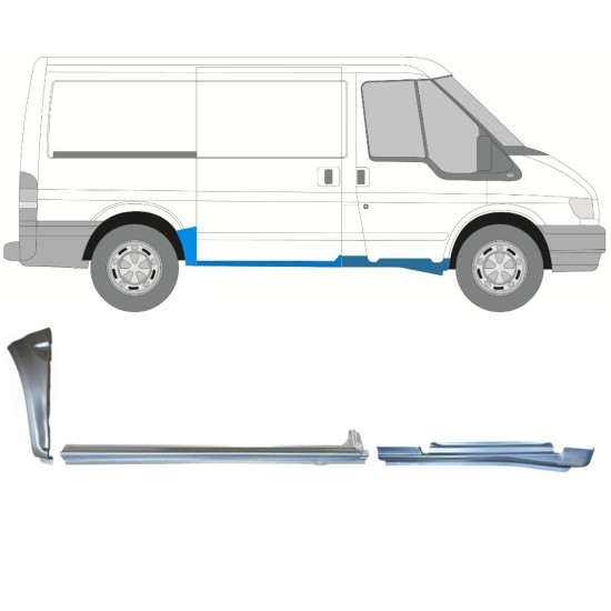 Set di pannelli di riparazione per Ford Transit 2000-2013 / Destra / 15019 Set di pannelli di riparazione per Ford Transit 2000-2013 / Destra / 15019