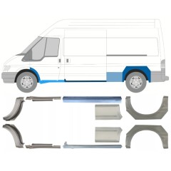 Pannello di riparazione sottoporta e parafango posteriore per Ford Transit 2000-2013 / Set 12678