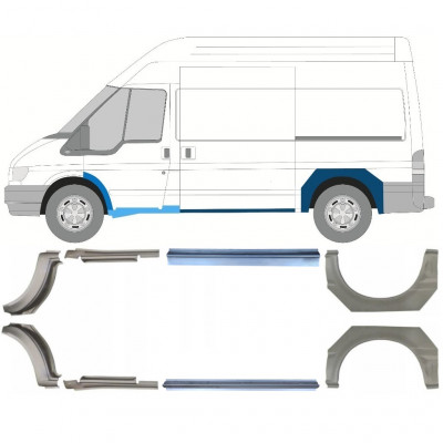 Pannello di riparazione sottoporta e parafango posteriore per Ford Transit 2000-2013  / MWB / Set 12675