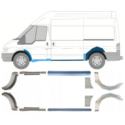 Pannello di riparazione sottoporta e parafango posteriore per Ford Transit 2000-2013  / MWB / Set 12676