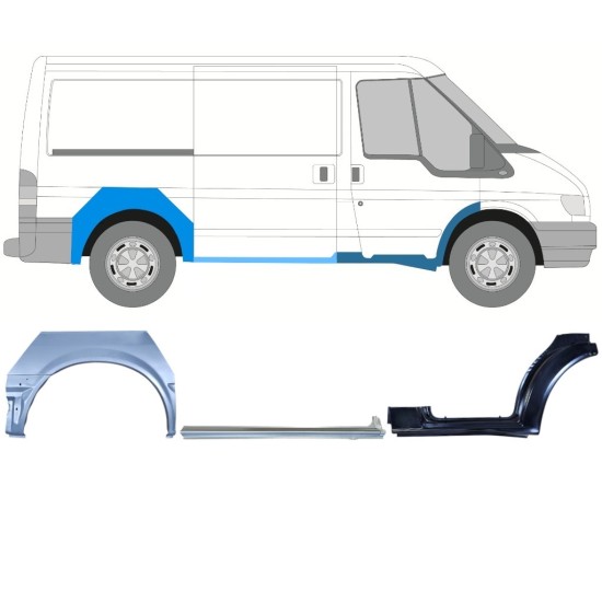 Set di pannelli di riparazione per Ford Transit 2000-2013 / Destra / 15022 Set di pannelli di riparazione per Ford Transit 2000-2013 / Destra / 15022