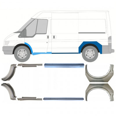 Pannello di riparazione sottoporta e parafango posteriore per Ford Transit 2000-2013  / SWB / Set 12674