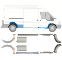 Pannello di riparazione sottoporta e parafango posteriore per Ford Transit 2000-2013 / LWB / Sinistra+Destra / Set 10630