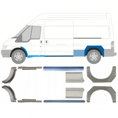 Pannello di riparazione sottoporta e parafango posteriore per Ford Transit 2000-2013  / LWB / Set 12678