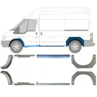 Pannello di riparazione sottoporta e parafango posteriore per Ford Transit 2000-2013 / Set 12675