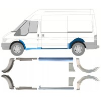Pannello di riparazione sottoporta e parafango posteriore per Ford Transit 2000-2013 / Set 12676