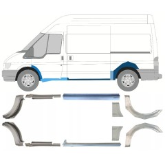 Pannello di riparazione sottoporta e parafango posteriore per Ford Transit 2000-2013 / Set 12676