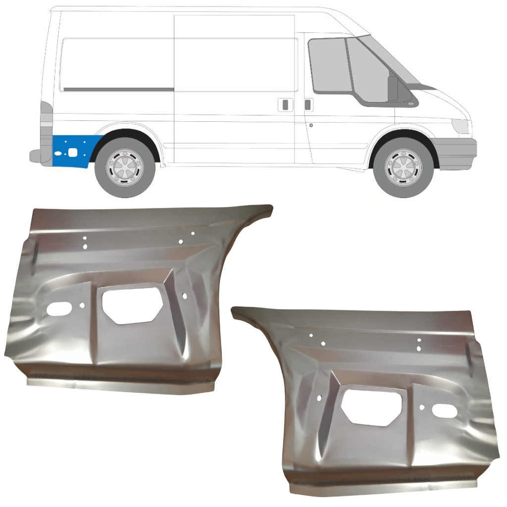 Pannello Di Riparazione Parafango Posteriore Per Ford Transit 2000-2013 / Set 11759