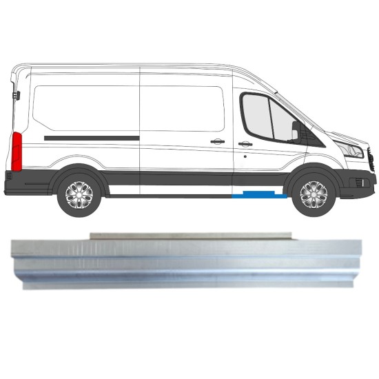 Pannello di riparazione sottoporta lamiera per Ford Transit 2014- / Sinistra = Destra (simmetrico) 14737