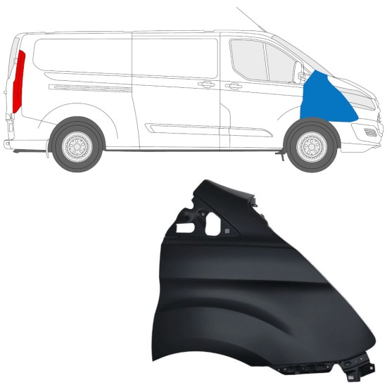 Parafango anteriore per Ford Transit Custom 2013-2017 / Destra 17095