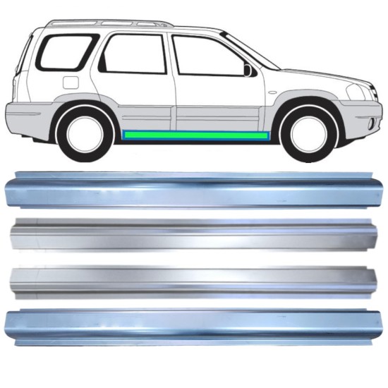 Lamiera di riparazione sottoporta e sottoporta interno per Mazda Tribute 2001-2008 / Sinistra+Destra 15599