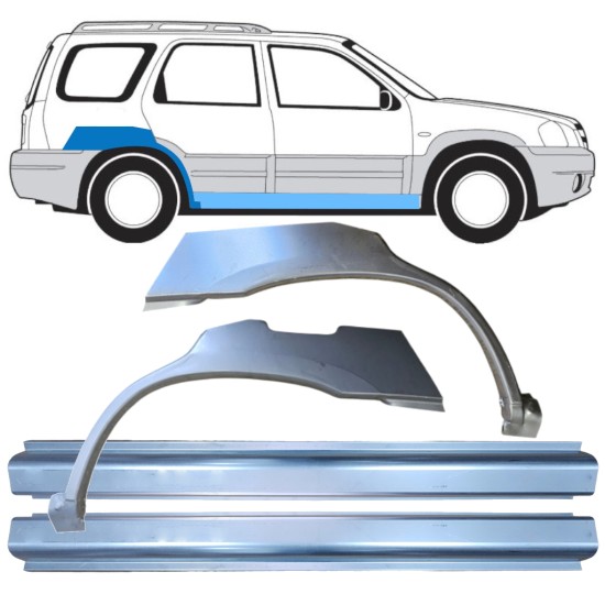 Set di pannelli di riparazione per Mazda Tribute 2001-2008 / Sinistra+Destra / 15853