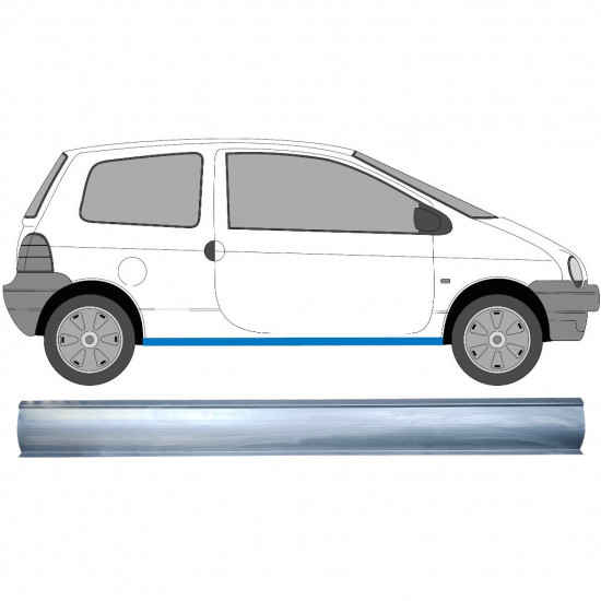 Pannello di riparazione sottoporta lamiera per Renault Twingo 1993-2007 / Sinistra = Destra (simmetrico) 8879