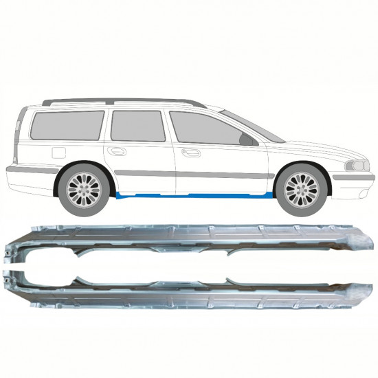 Pannello di riparazione sottoporta lamiera per Volvo V70 2000-2007 / Sinistra+Destra / Set 10344