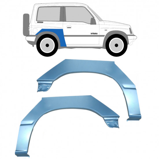 Pannello di riparazione parafango posteriore per Suzuki Vitara 1988-1998 / Sinistra+Destra / Set 9426