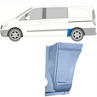 Pannello di riparazione sezione anteriore inferiore parafango posteriore per Mercedes Vito 2003- / SWB / Sinistra 6795