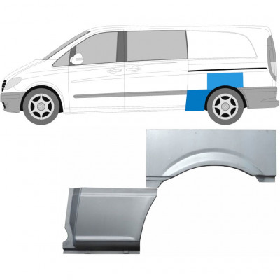 Pannello di riparazione parafango posteriore per Mercedes Vito 2003-2010 / Sinistra / Set 9276