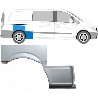 Pannello di riparazione parafango posteriore per Mercedes Vito 2003-2010 / Destra / Set 9275