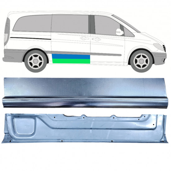 Pannello di riparazione esterno inferiore porta scorrevole per Mercedes Vito 2003-2014 / Destra / Set 12046