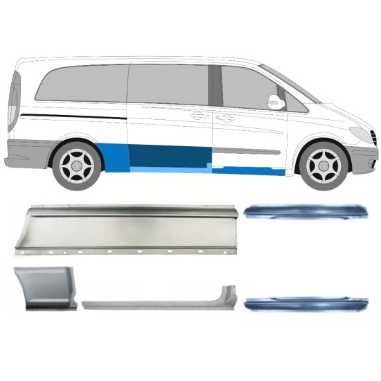 Set di pannelli di riparazione per Mercedes Vito W639 2003-2014 / Sinistra+Destra / 14786