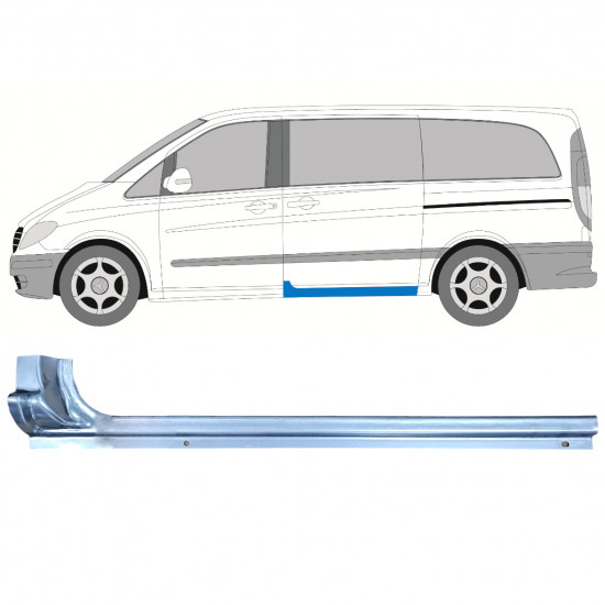 Pannello di riparazione sottoporta porta scorrevole per Mercedes Vito 2003-2014 / Sinistra 11871