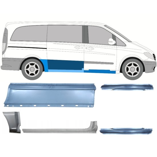 Set di pannelli di riparazione per Mercedes Vito W639 2003-2014 / Sinistra+Destra / 14789