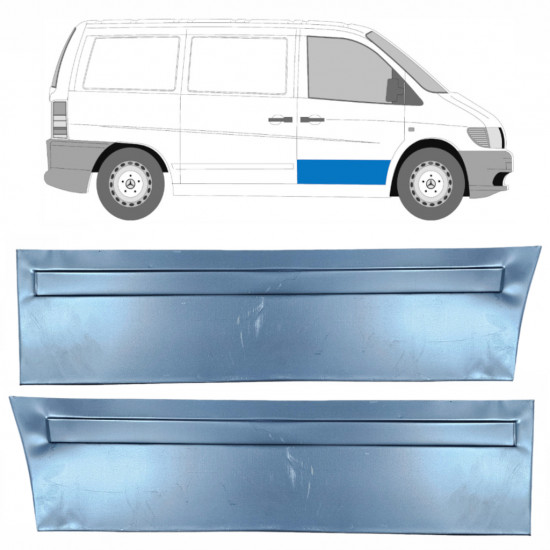 Lamiera di riparazione del rivestimento della porta anteriore per Mercedes Vito 1996-2003 / Sinistra+Destra / Set 9788