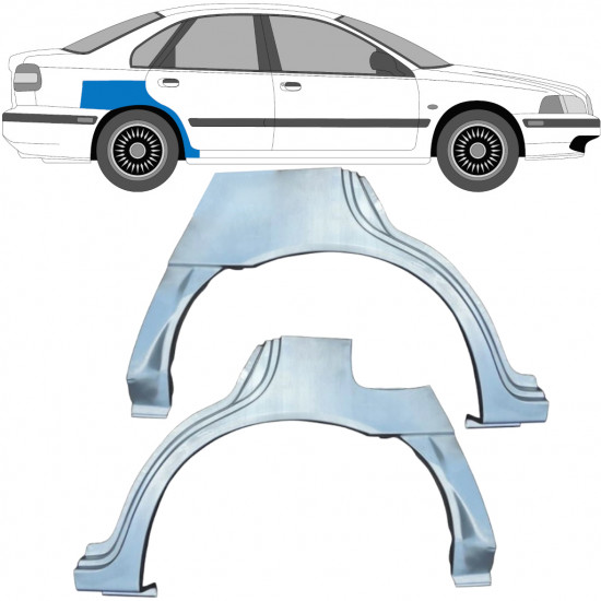 Pannello di riparazione parafango posteriore per Volvo S40 / V40 1995-2004 / Sinistra+Destra / Set 9193