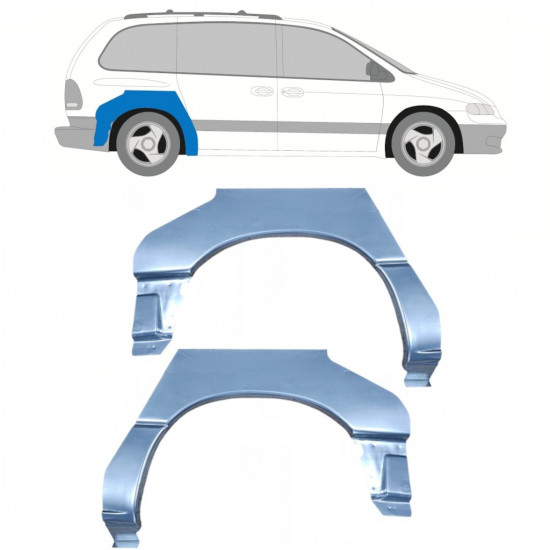 Pannello di riparazione parafango posteriore per Chrysler Voyager 1996-2001 / Sinistra+Destra / Set 9967