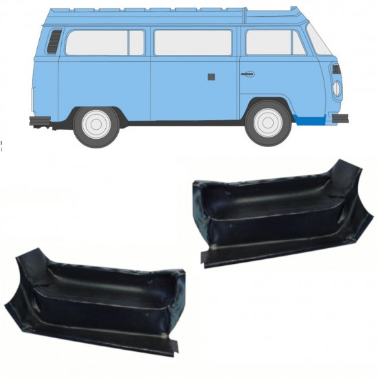 Pannello di riparazione gradino anteriore per VW Transporter T2 1967-1979 / Sinistra+Destra / Set 10346