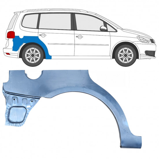 Pannello di riparazione parafango posteriore per VW Touran 2010-2015 / Destra 8196