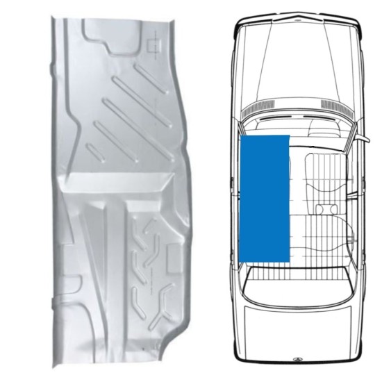 Lamierato di riparazione del pavimento per Mercedes W123 1975-1985 / Sinistra 16051