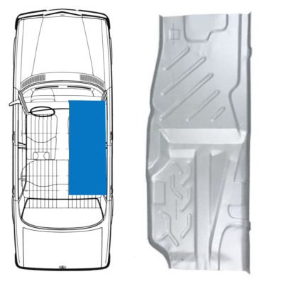 Lamierato di riparazione del pavimento per Mercedes W123 1975-1985 / Destra 16050
