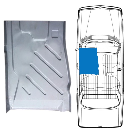 Pannello di riparazione del pavimento sottoscocca per Mercedes W123 1975-1985 / Sinistra 16047