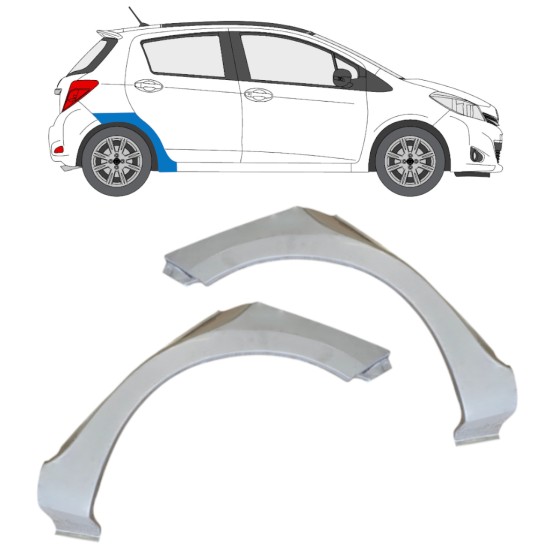 Pannello di riparazione parafango posteriore per Toyota Yaris 2011-2020 / Sinistra+Destra / Set 14593