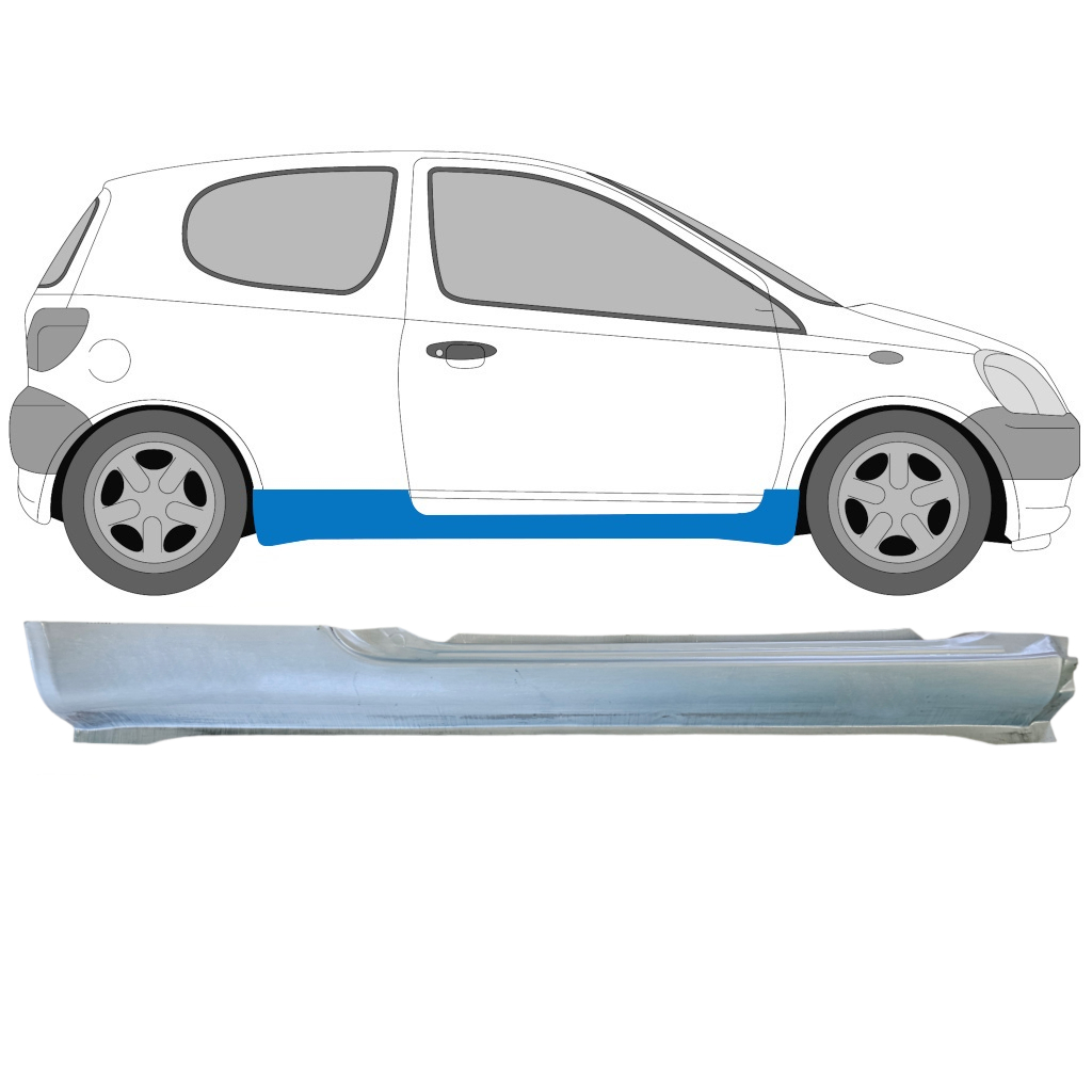 Pannello Di Riparazione Sottoporta Lamiera Per Toyota Yaris 1999-2006 / Destra 5463