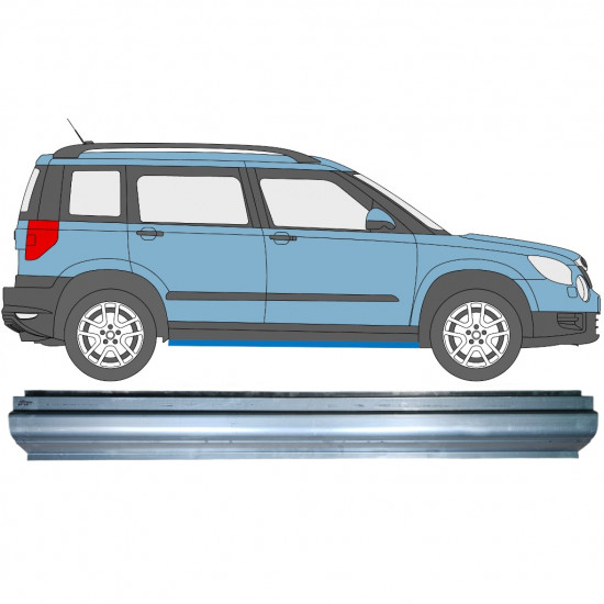 Pannello di riparazione sottoporta lamiera per Skoda Yeti 2009- / Sinistra = Destra (simmetrico) 7201