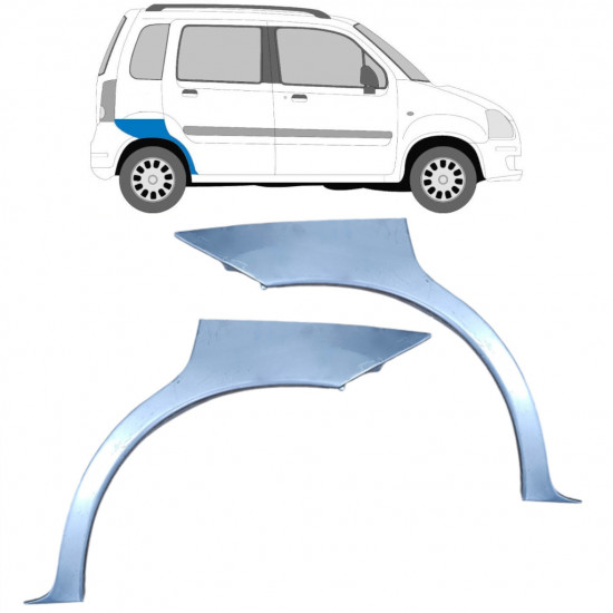 Pannello di riparazione parafango posteriore per Opel Agila 2001-2008 / Sinistra+Destra / Set 10094