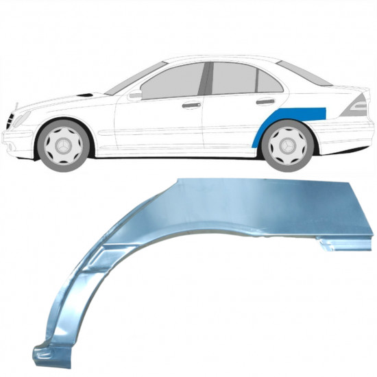 Pannello di riparazione parafango posteriore per Mercedes C-class 2000-2007 / Sinistra 5908