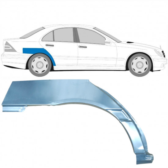 Pannello di riparazione parafango posteriore per Mercedes C-class 2000-2007 / Destra 5906